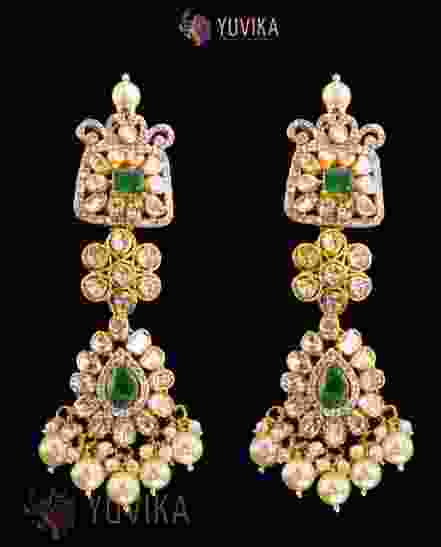 DIAMOND POLKI EARRINGS