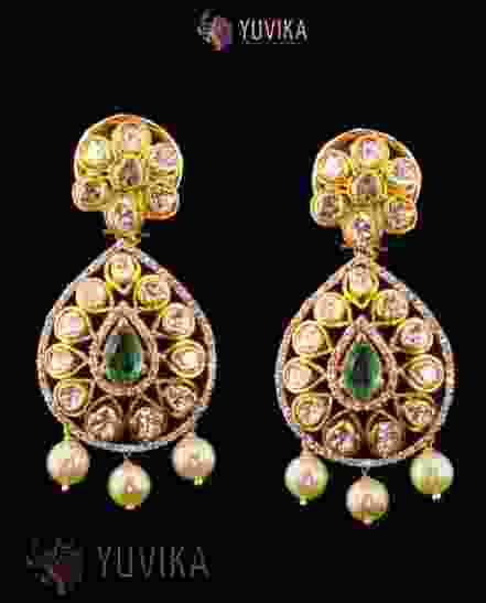 DIAMOND POLKI EARRINGS
