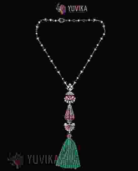 ROSECUT DIAMOND NECKLACE TASSELS