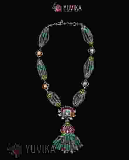 ROSECUT DIAMOND NECKLACE TASSELS 