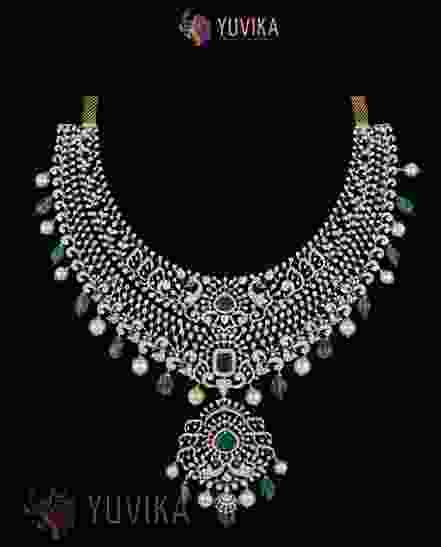 DIAMOND NECKLACE - DETACHABLE CHOKER - PRINCESS - PENDANT