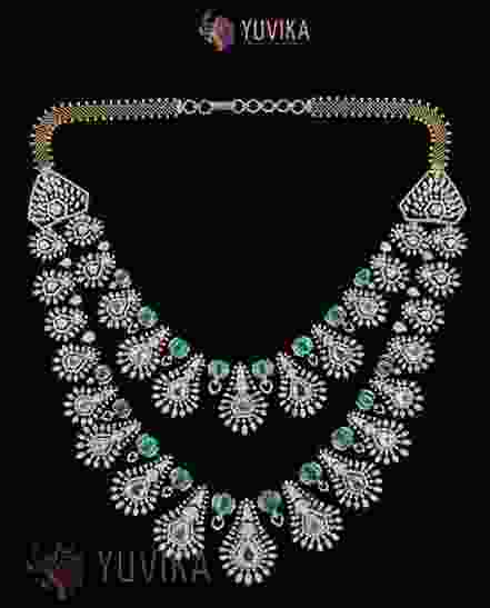 DIAMOND NECKLACE DETACHABLE HAARAM, PRINCESS 