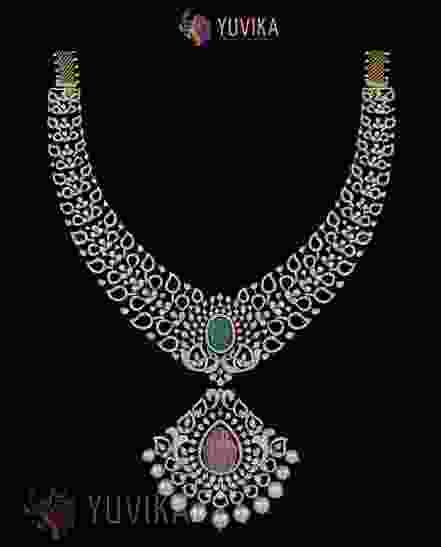 DIAMOND NECKLACE HAARAM DETACHABLE PENDANT