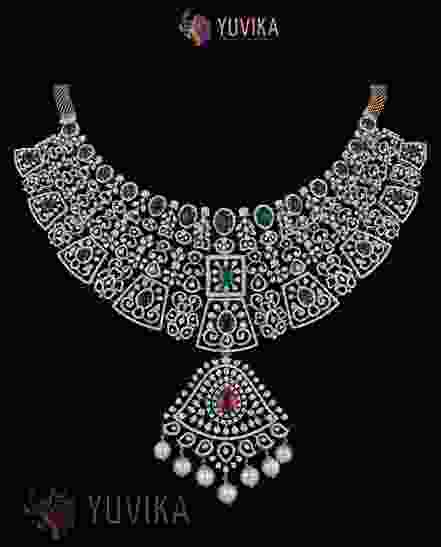 DIAMOND NECKLACE DETACHABLE CHOKER, PRINCESS