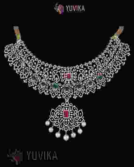 DIAMOND NECKLACE DETACHABLE CHOKER, PRINCESS