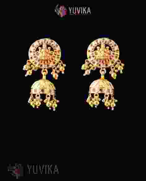 22K Gold Studded Earrings with pearls or Gem Stones