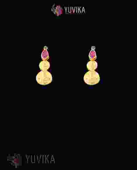 22K Gold Studded Earrings with pearls or Gem Stones