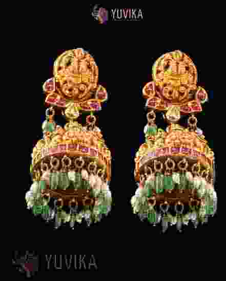 22K Kundan Gold Earring 