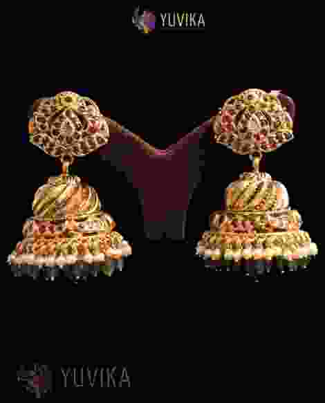 22k Studded Gold Kundan Earring